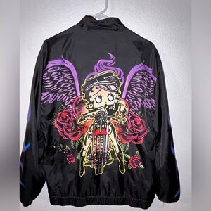 Betty Boop Black Jacket with Red Nail Accent
